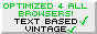 Badge: Optimized for all browsers; text-based: check! vintage: check!